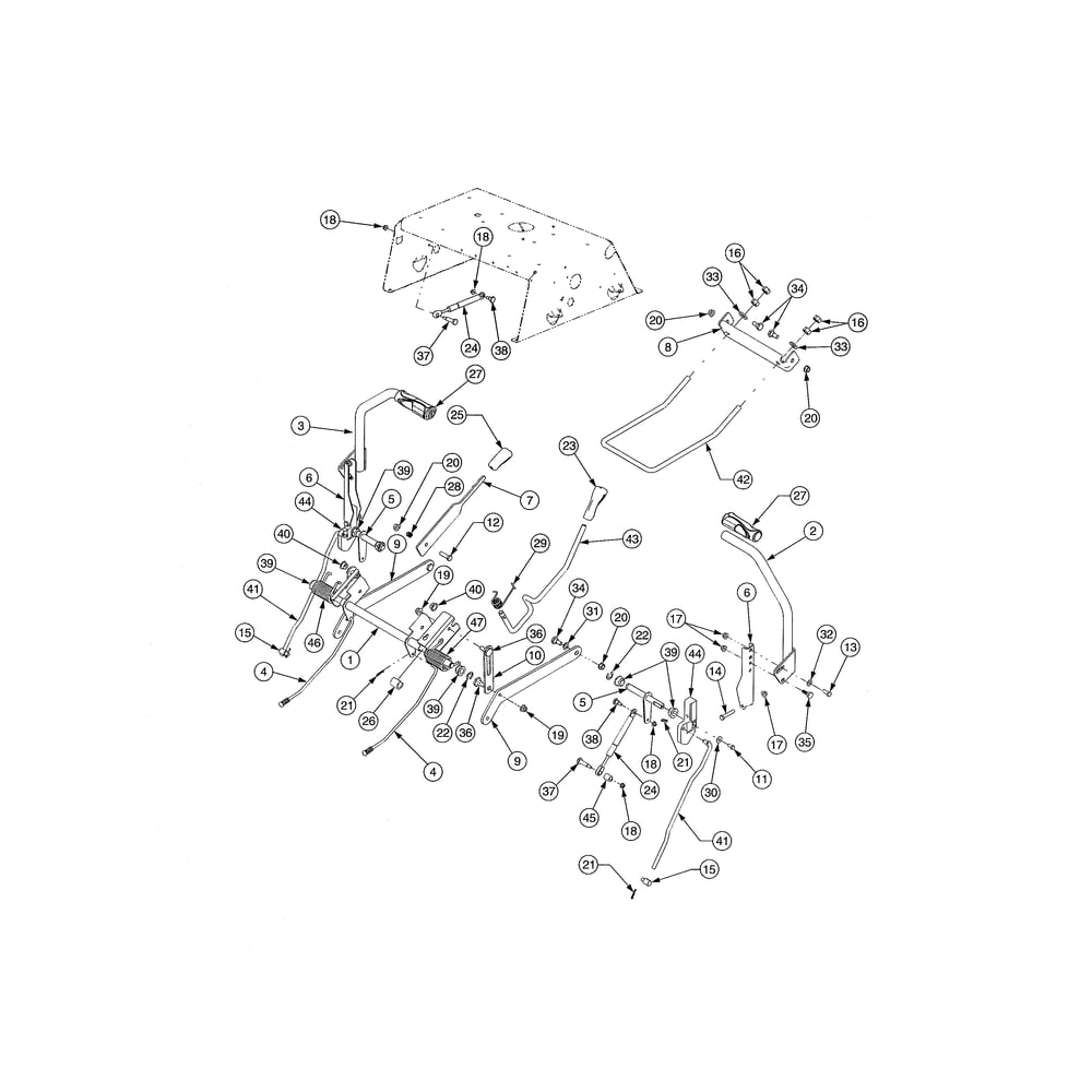 Controls/Deck Lift Diagram and Parts List for 17AI2ACP756  Cub Cadet Lawn Tractor